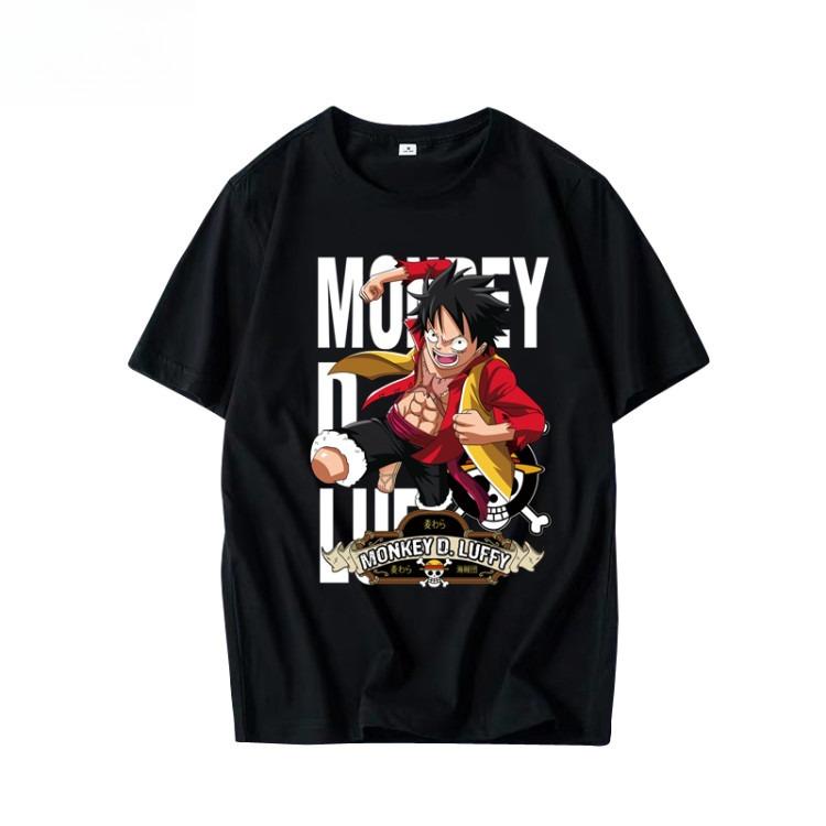 One Piece Printed Shortsleeved Tshirt Pure Cotton Mens Luffy and One Piece Collaboration Clothes Solon Kaido
