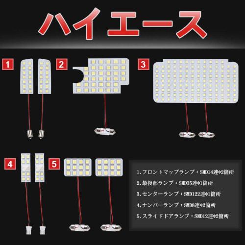 SUPAREE Toyota Hiace 200 Series LED Room Lamp Set Specially Designed for 4 Type/5 Type/6 Type Super GL Interior Light Explosive Light Custom Parts Whi