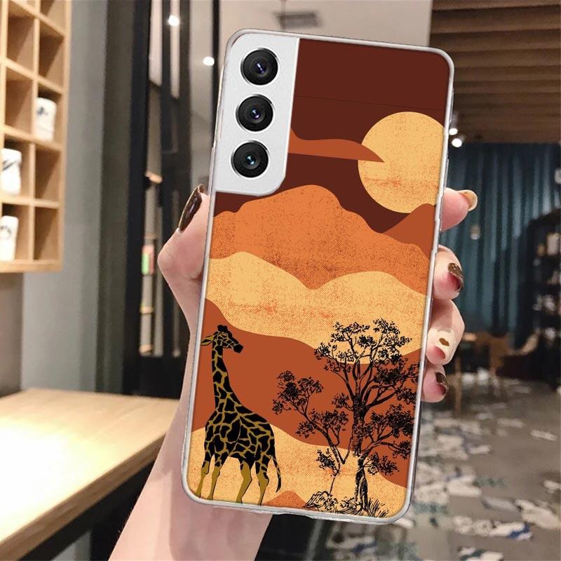 Cute Cartoon Giraffe Animal Soft Phone Case For Samsung Galaxy S24 S23 S22 S25 Ultra S21 Plus S20 FE S10 + S24Ultra Pattern Capa