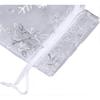 Organza Bags for Christmas,100 PCS White Organza Gift Bags,2.7'' x 3.5'' Organza Pouches with Drawstring for Christmas,Wedding Favour Jewelry Pouch Ba