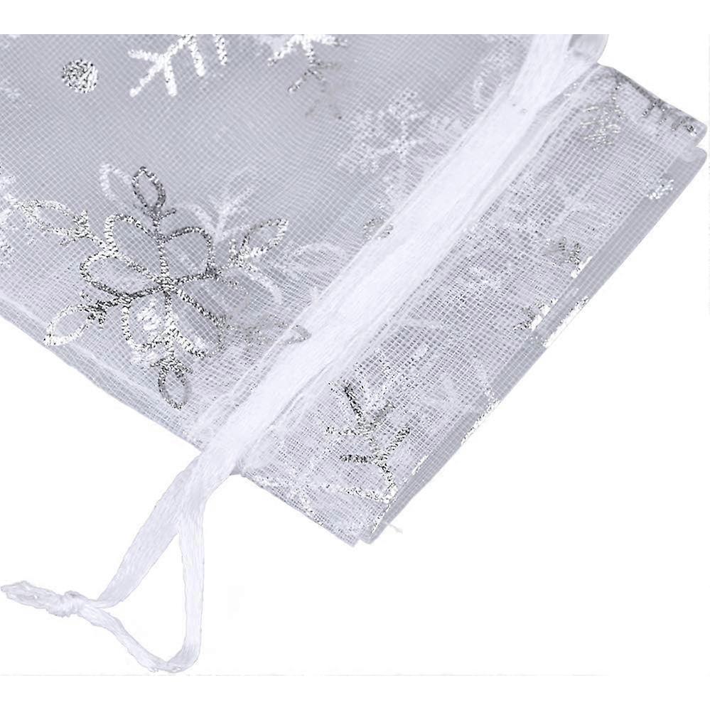 Organza Bags for Christmas,100 PCS White Organza Gift Bags,2.7'' x 3.5'' Organza Pouches with Drawstring for Christmas,Wedding Favour Jewelry Pouch Ba