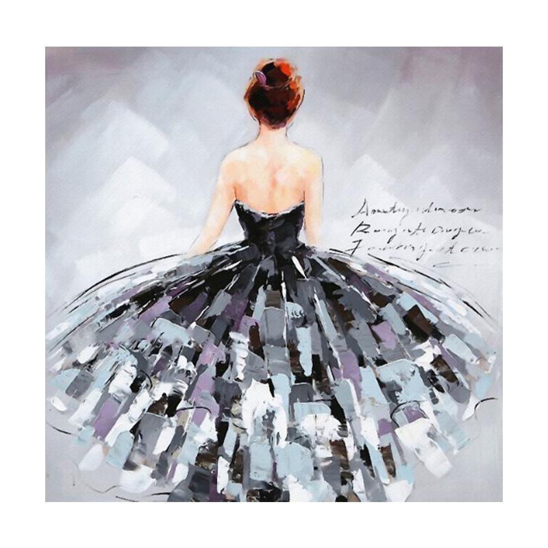 

Абстрактная картина маслом, постеры и принты, настенная живопись на холсте, классическая танцовщица, картины для гостиной, домашний декор, без рамки 50x50cm