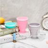 300ml Silicone Folding Mug - Leakproof Portable Travel Cup w/Carabiner for Camping/Sports/Coffee, Collapsible Tea Water Bottle