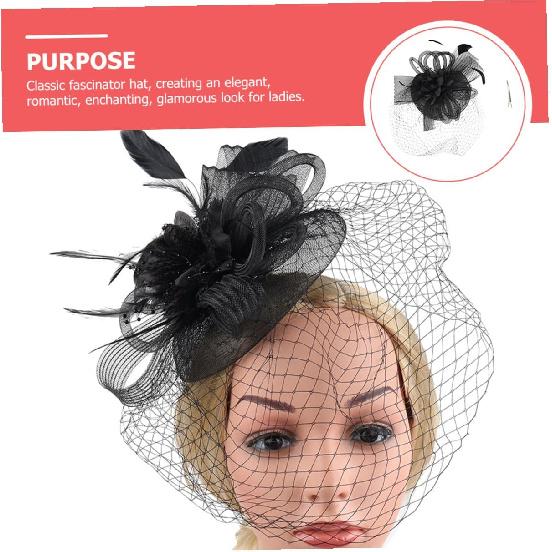 Dark Plum Floral Mesh Headband Hair Accessory for Women Wedding Tea Party Special Occasion