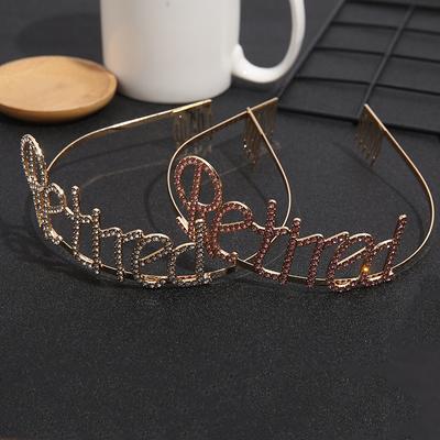 Alloy Headdress Creative Letter Retired Adult Hair Hoop Retirement Holiday Party Headdress Accessories