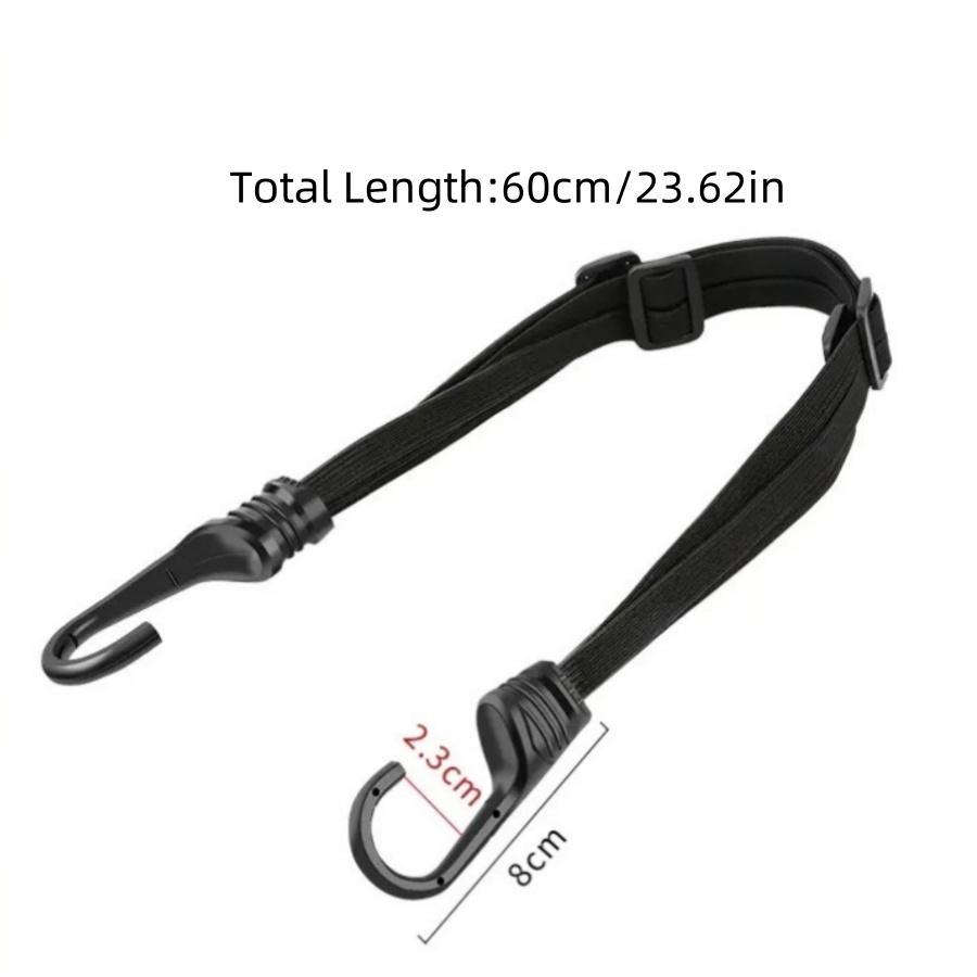 

1Strip60cm/23.62inMotorcycle Binding Belt Helmet Fixed Elastic Rope Bicycle Luggage Black Strap Adjustable