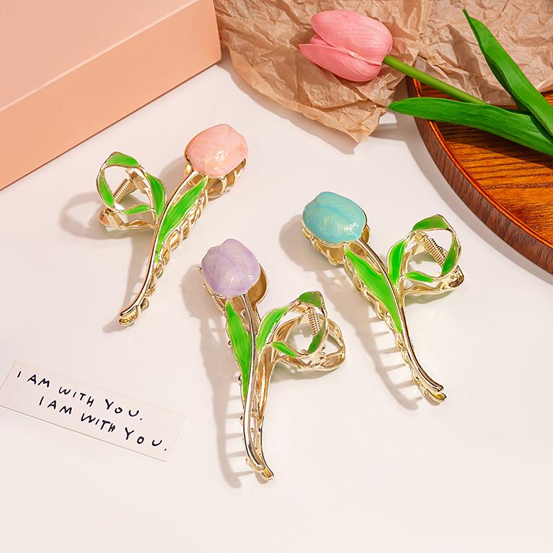 Charming Rose Hair Clip, Enchanting Tulip Hairpin, and Pastoral Wheat Ear Hair Accessories