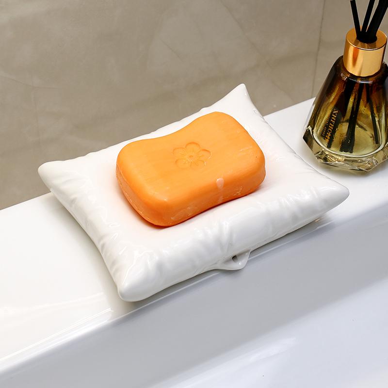 Креативная Милая Подушка Керамическая Мыльница Сушилка для Мыла Ванная Комната Декор Прямоугольная Мыльница Держатель для Мыла Домашняя Ванная Комната Декор