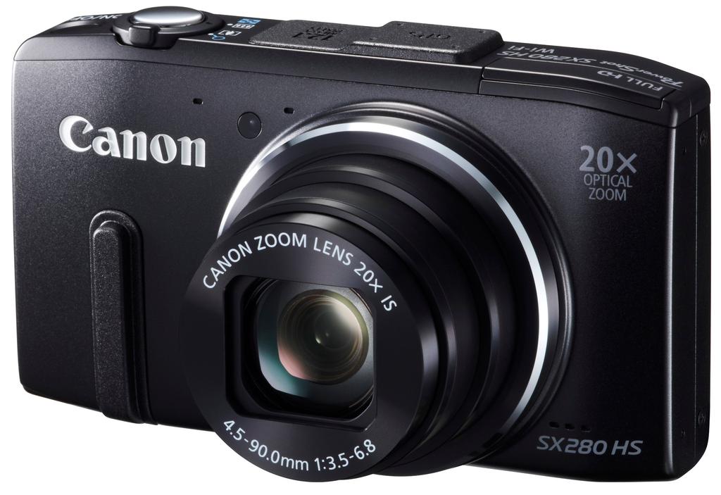 Canon PowerShot SX280 HS Digital Camera, Approx. 12.1 Megapixels, 20x Optical Zoom, Black, PSSX280HS