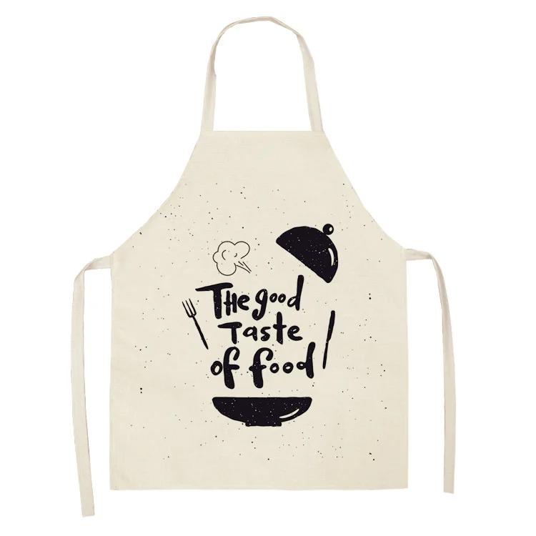 Cake Letters Women's  Kitchen Cotton Linen Apron Black Bib Household CleaningCooking