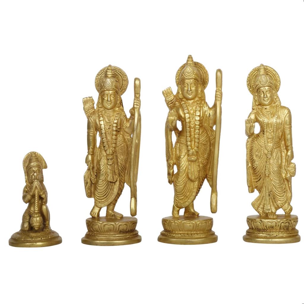 Ram Sita Laxman Hanuman Statue, God Figurine, Metal Sculpture Ram Darbar Idol