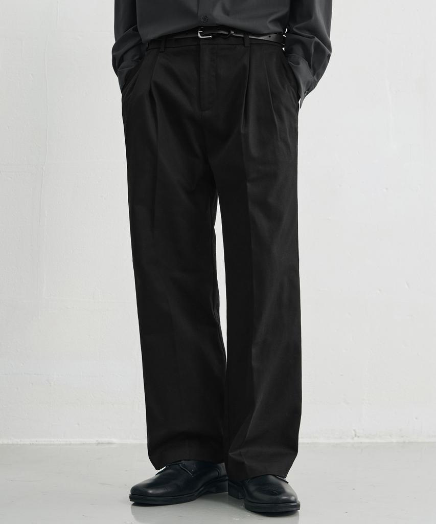 DRAW FIT Wide Elastic Chino Pants [Black]