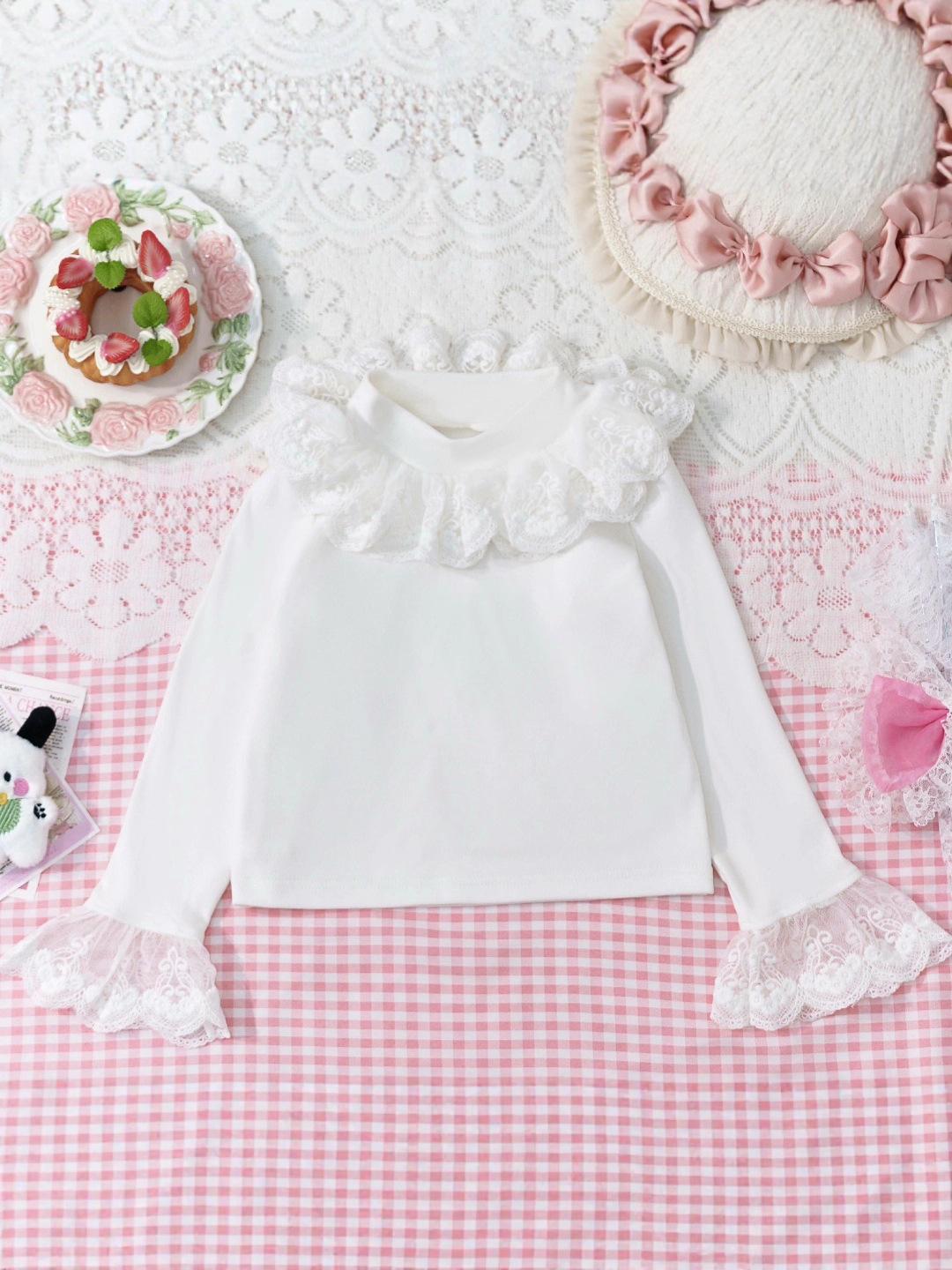 

Girls Cashmere Doll Sweatshirt - Thin Fleece Solid Color Base Layer Top Size 110