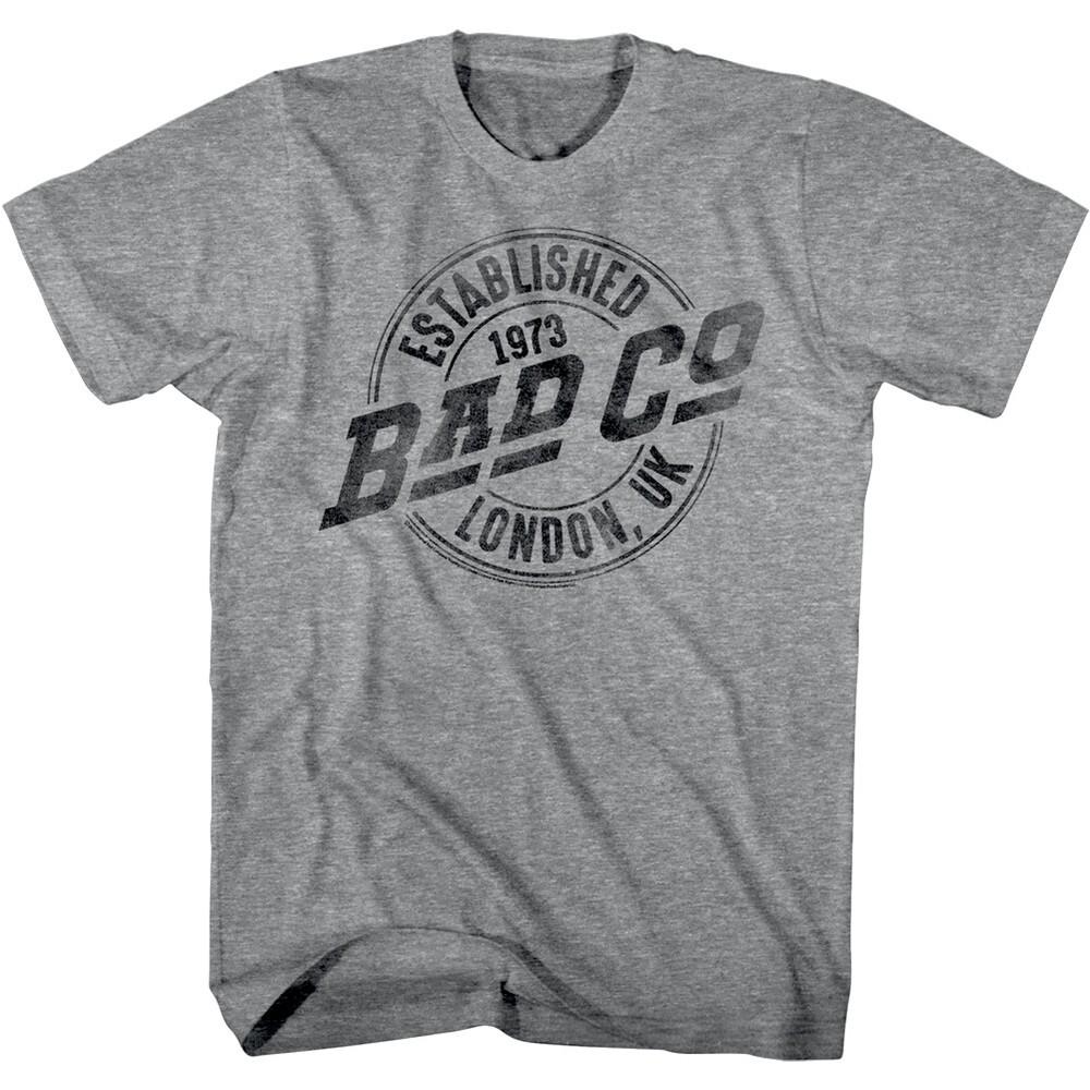 

Bad Company Established in London Men s T Shirt 1973 UK Heart Rock Band S
