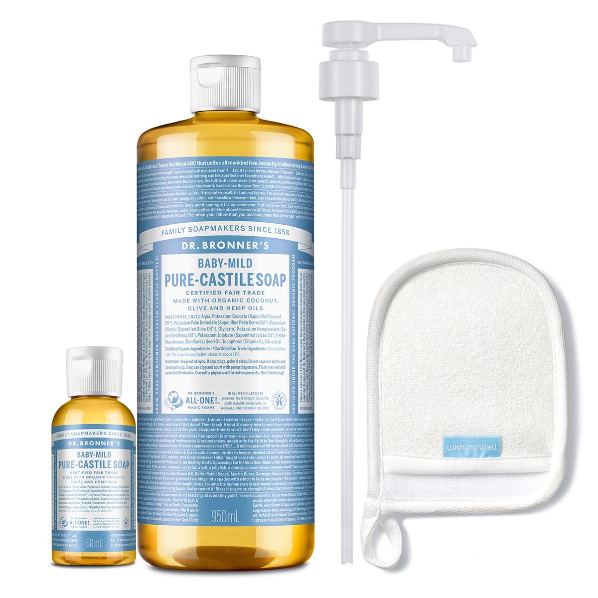 Доктор. Bronner S кастильское мыло очищающее средство 950 мл + 60 мл citrus orange
