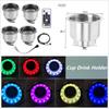 4X Rgb Led Colorful Light Stainless Cup Holder W/Remote Car Camper Boat Yacht