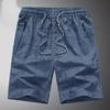 Men's Fashion Loose Blue Printed Elastic Waist Drawstring Casual Summer Shorts