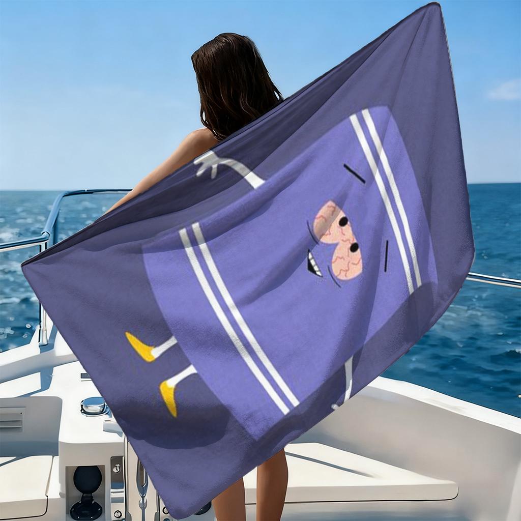 1pc Fun Cartoon T-Shaped Beach Towel Quick-drying Super Absorbent Suitable for Beach Pool GymSummer Gift for Friends Funny Emoji