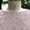 Casual Dress Tuck Ribbon Full Lace Dress Pink Beige [Woman Plus] & Women's