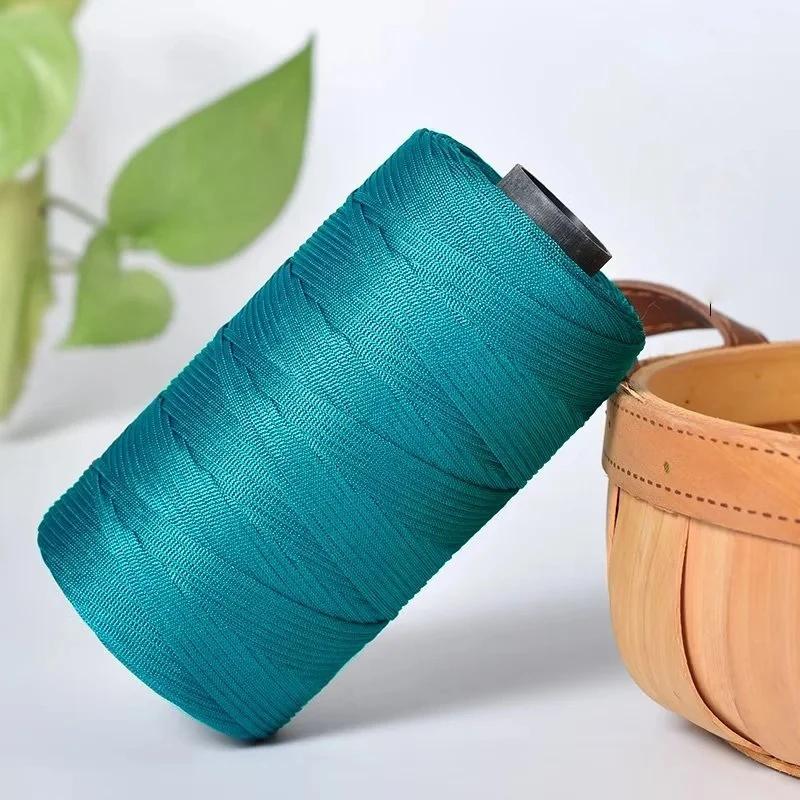 250g/Roll 2.5mm Ice Silk Thread Summer Crochet Yarn for DIY Knitting Bag Shoes Flat Hollow Yarn Hand-knitted Thread Supplies