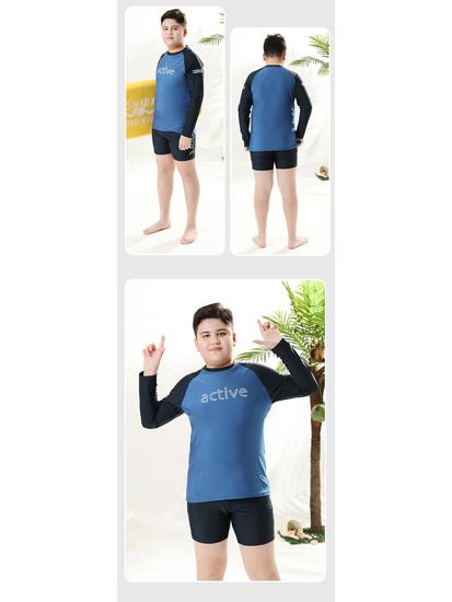 Plus Size Boys' Two-Piece Swimwear Set - Teen Swim Trunks