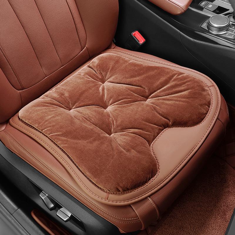 Plush Car Seat Cushion with Backrest - Thickened for Autumn/Winter Warmth