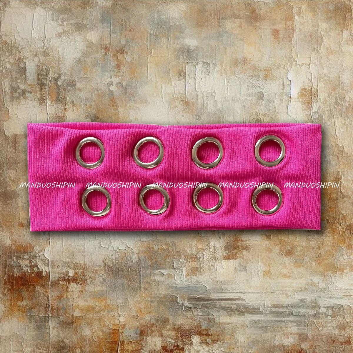 Панк Металлическое Кольцо Широкая Повязка для Волос - Ретро Рок Стиль Эластичная Повязка на Голову