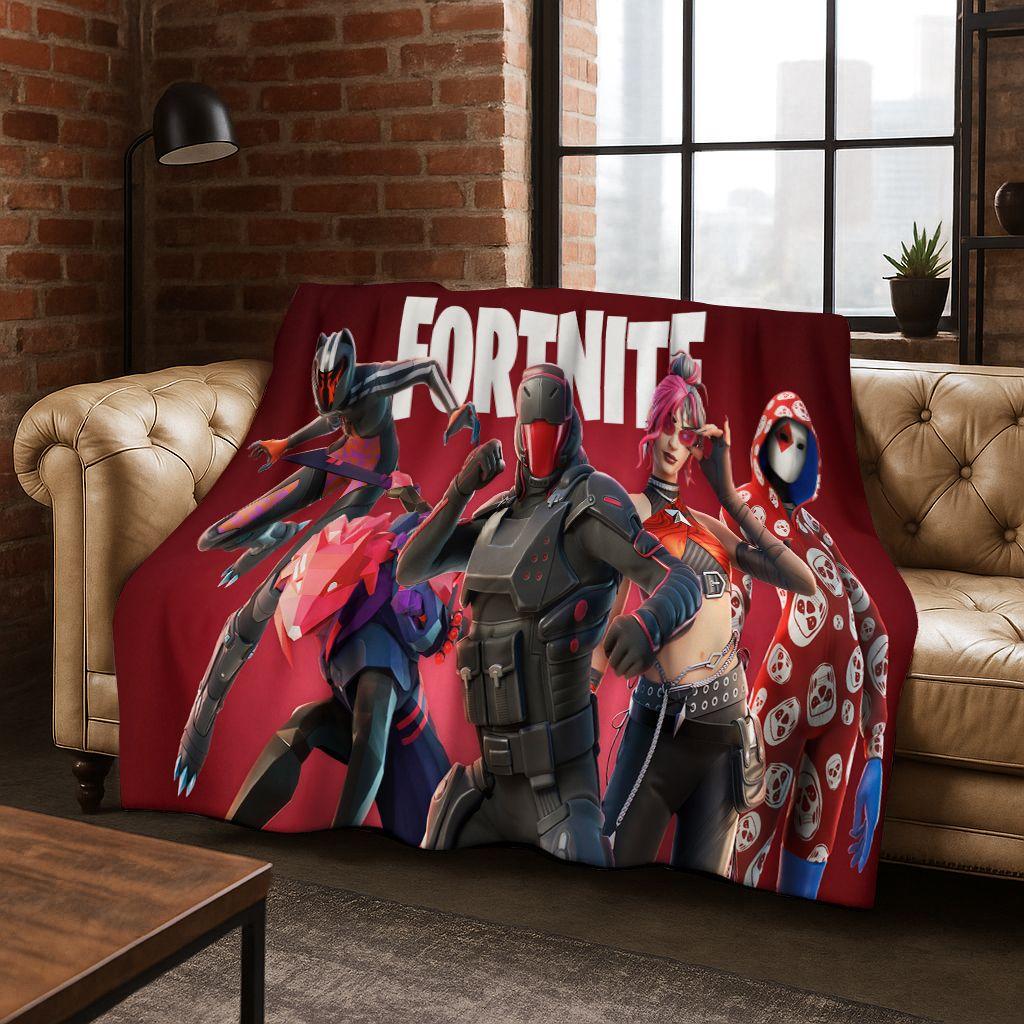 3D F-Fortnite Game Cartoon Flannel Blanket Soft Warm Throw Blanket for Bed Bedroom Room Living Room Travel Camping Kids Gift