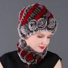 New High-quality Rex Rabbit Fur Accessories Autumn and Winter Women's Versatile Warm Hat Scarf Two-piece Set