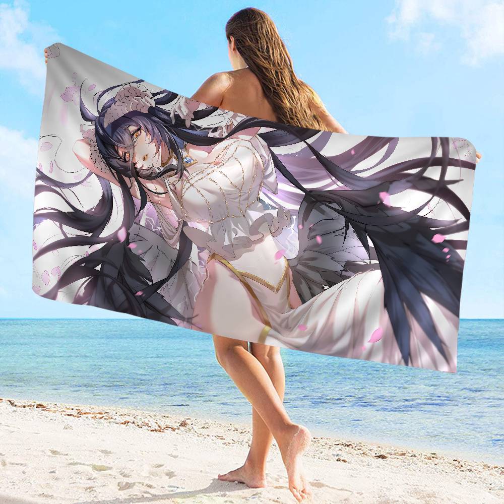 Gamer Albedo Anime Sexy Girls Beach Towel Colorful Bath Towels For Girl Microfiber Quick Dry Custom Sand Free Beach Yoga Spa