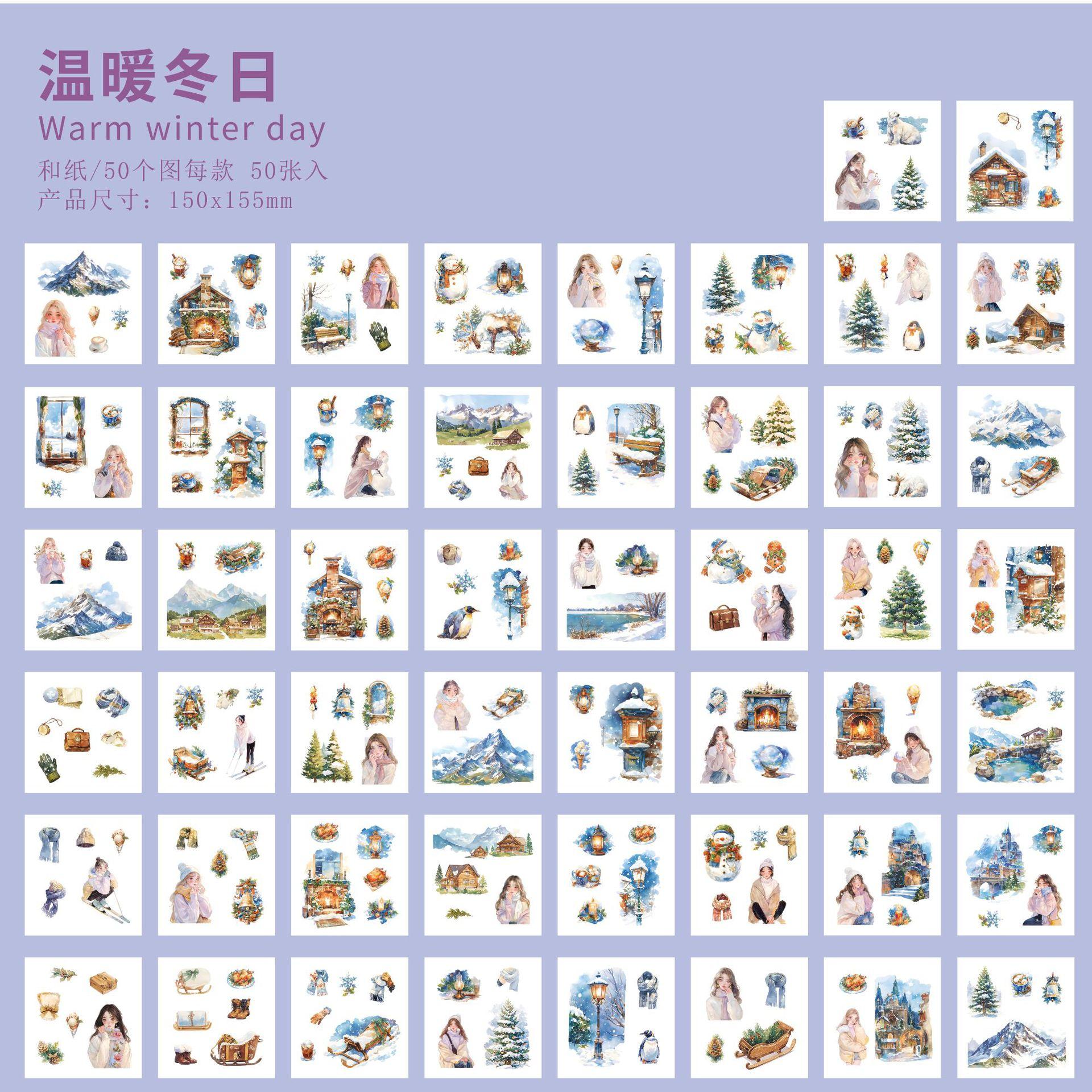 

50Sheets INS Summer beach theme Stickers Creativity Decorative Hand Account Diary Album Scrapbooking accessories Craft Supplies
