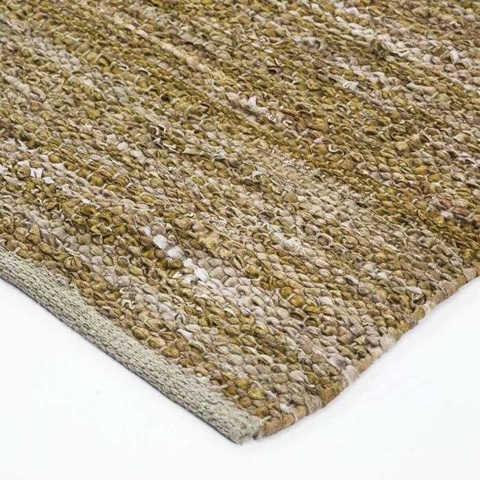 Ochre Braided Leather Rug 120x170