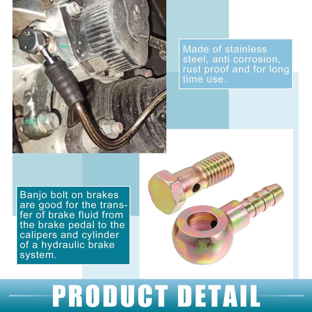 En ABSOPRO Banjobult Kylarskruv Anslutning Kulhuvud Bromsledningsanslutning Adapter