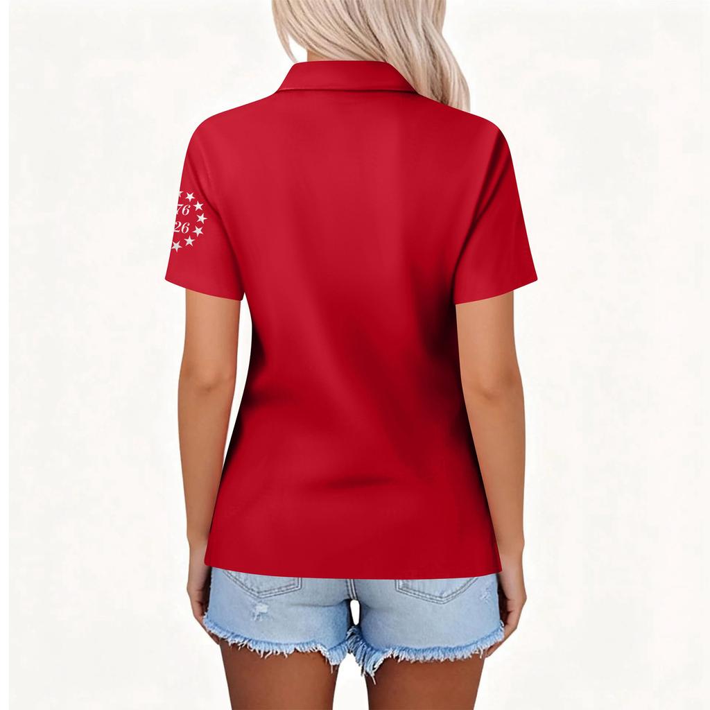 Women's Fashion Casual Lapel Short Sleeve Printed Shirt Women's Button Up Tops