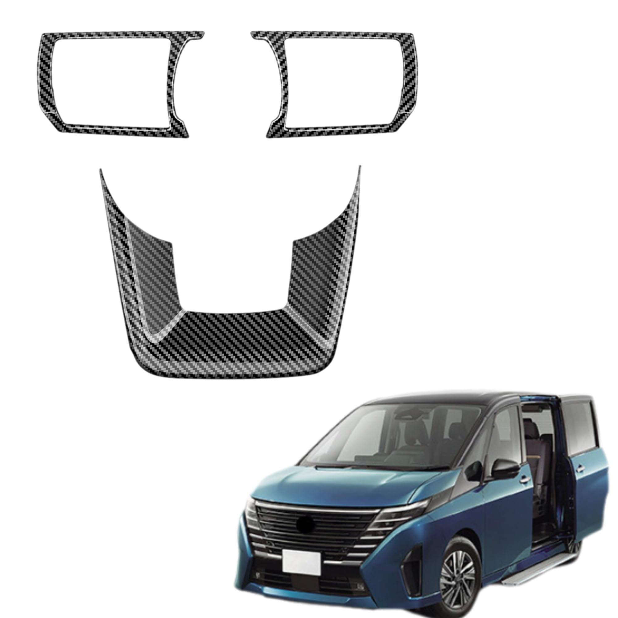 

EopTatoo Новая Serena C28 e-Power Аксессуары Накладка на панель рулевого колеса Serena C28 Кастомные детали Удобные товары (Набор из 3 предметов в стиле карбона) Set of 3