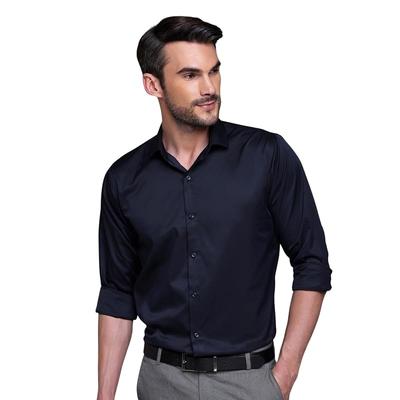 Indoprimo Men' Satin Shirt With Spread Collar Neck Line Solid Pattern Full Sleeves Regular Fit Western Style And Standa