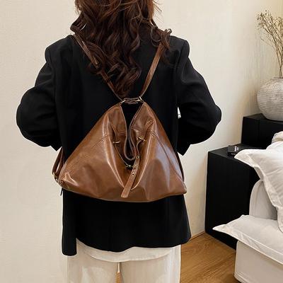 Maillard Retro Backpack Large Capacity Autumn and Winter New Tote Bag Commuter Leisure Backpack One Pack Three Uses
