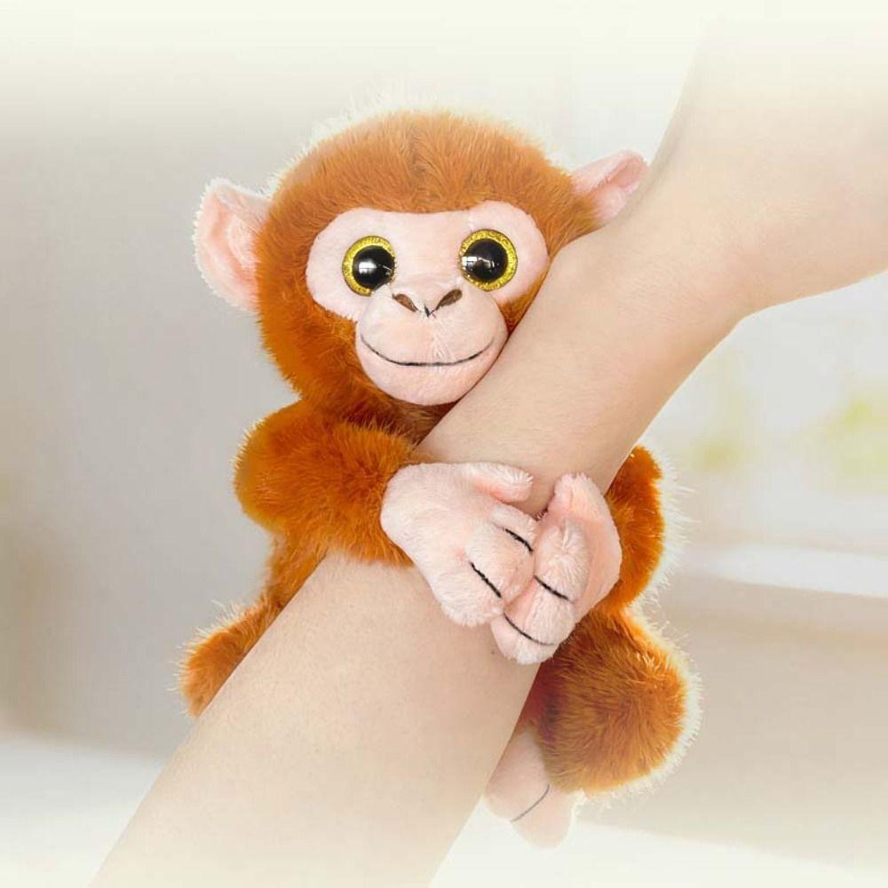 Big Eyed Monkey Plush Toy Realistice Orangutan Plush Doll Sparkling Eyes Monkey Doll Baby Toys