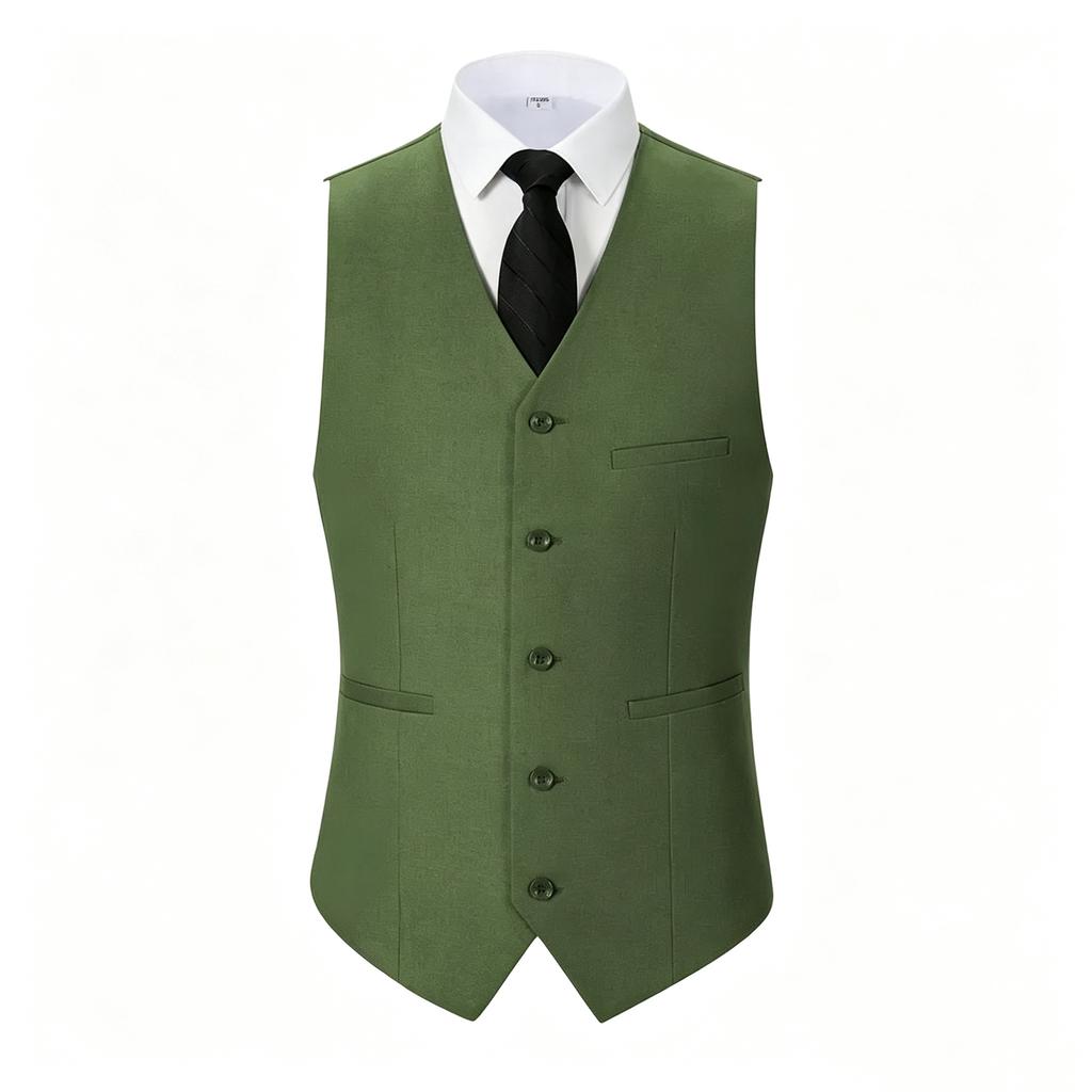 Men's Sleeveless Slim Fit Business Casual Suit Vest for Wedding Man