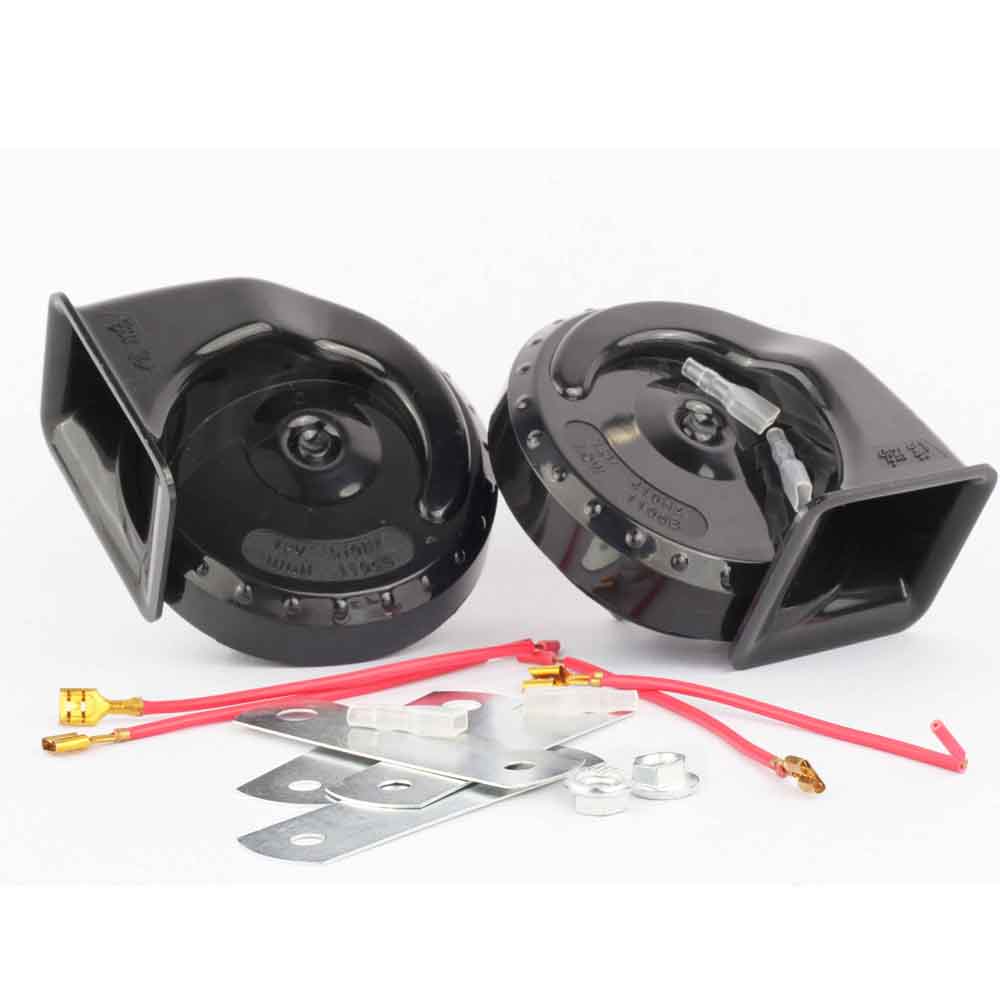 2 Pcs Black Universal 12V Loud Dual-tone Snail Electric Horn 110dB For Car Truck Motorcycle чёрный