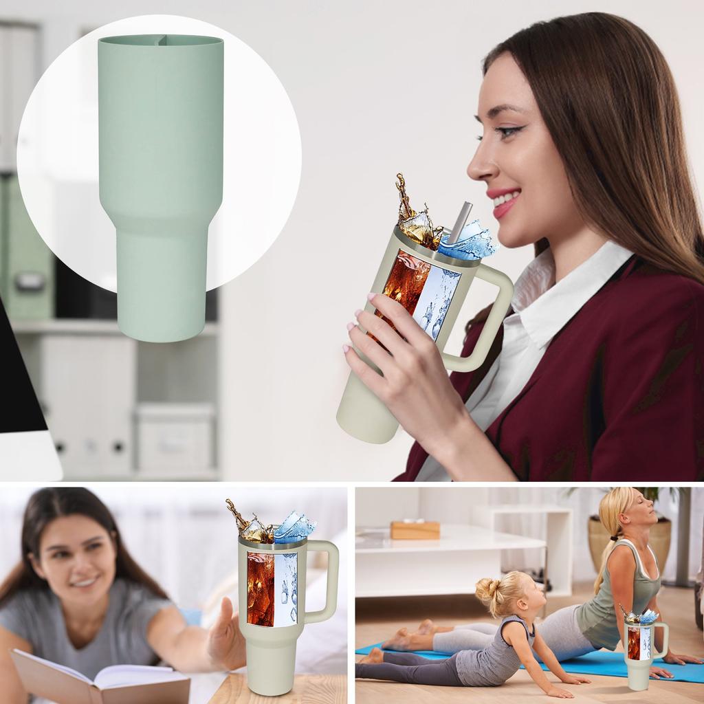 2-in-1-Getränketrenner, Silikon-Liner, kompatibel mit 40 oz, Zubehör, wiederverwendbarer Kaltgetränke-Liner für Kaffee, Saft, Cocktails, Whiskey