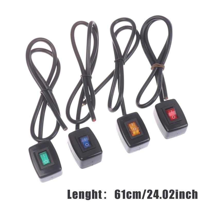 Paste Type Switch Car Push Button Switch With Led Light On/Off Dc12V/10A 24V/5A Diy Car Switch Spst Rocker Switch With Cable