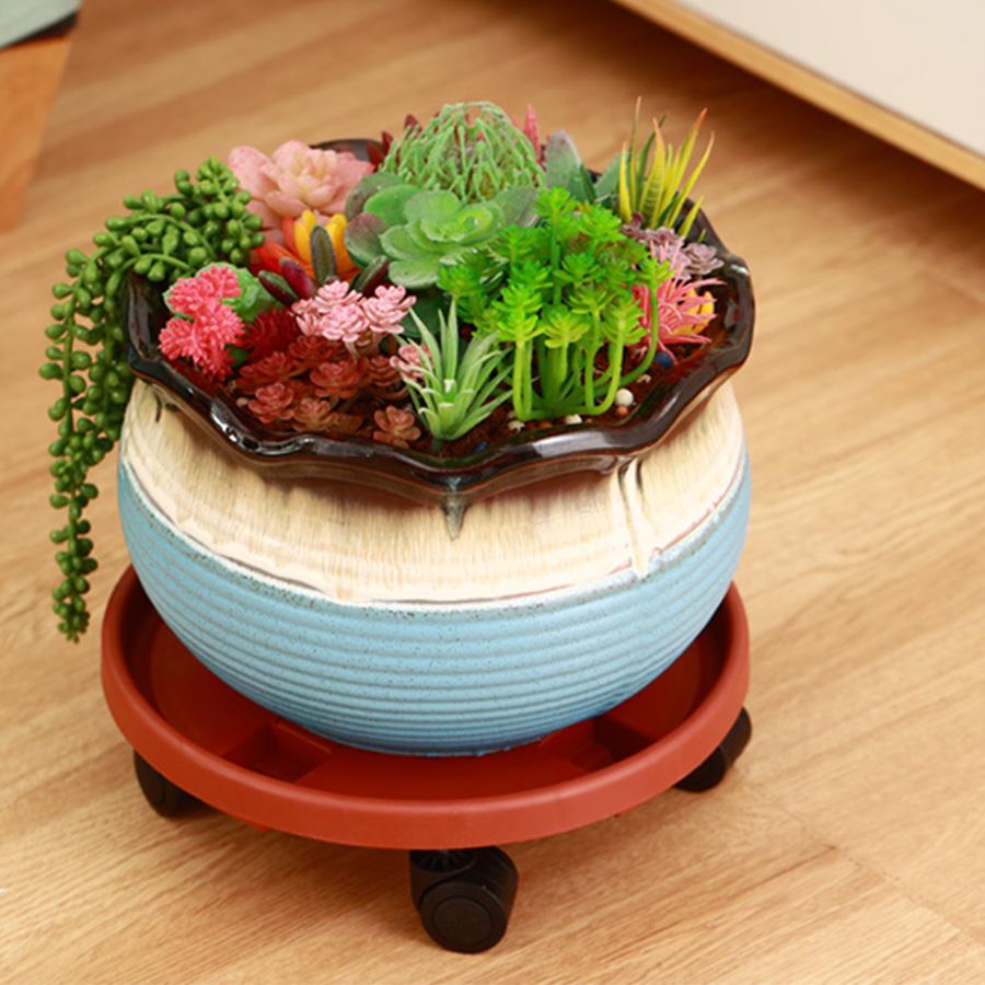 Tray With Wheels Flower Pot Supports for Pots Plastic Indoor Plant Home and Garden Bonsai Support Water Mini Bases Under