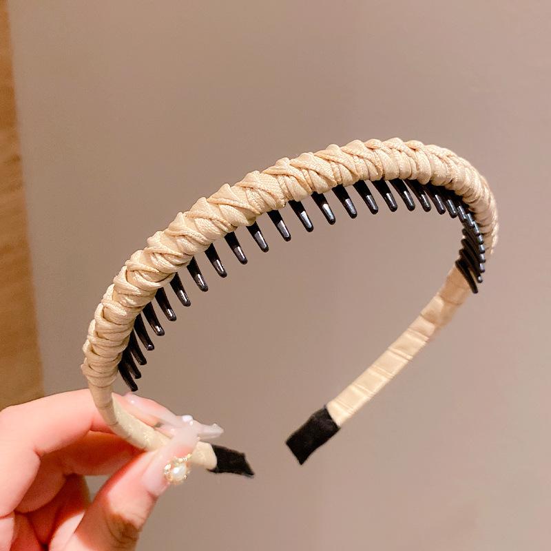 Cute Candy Colors Wrap Cloth Teeth Hairbands For Girls Sweet Hair Ornament Non-slip Headband Hair Band Fashion Hair Accessories