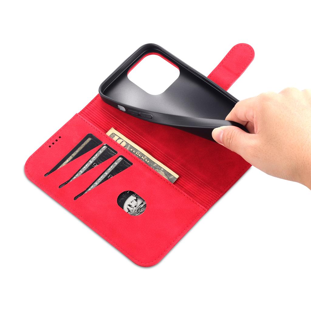 AZNS For iPhone 15 Pro Dustproof Phone Cover Stand Wallet PU Leather Dustproof Cell Phone Case