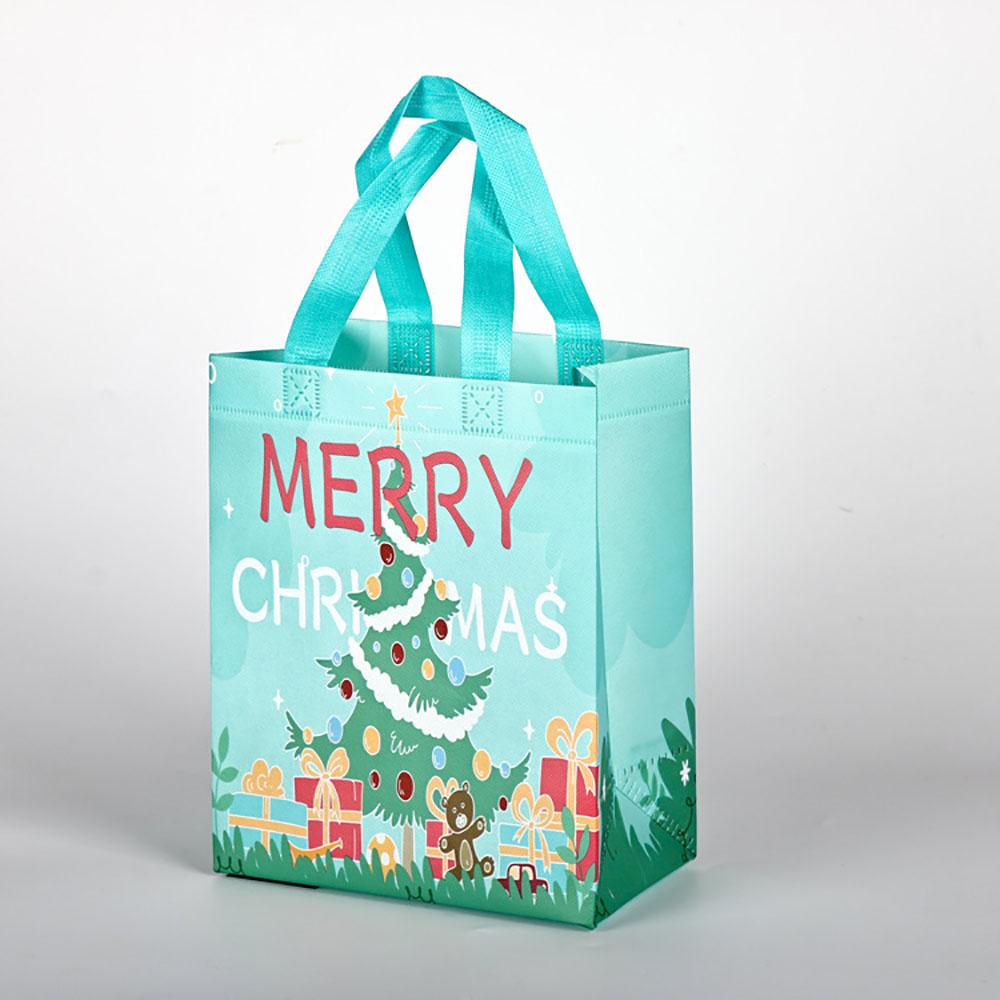 Non-Woven Tote Bag Non-Woven Snowman Gift Holder Cartoon Santa Bag Printed Christmas Packaging Bag For Christmas Eve Family