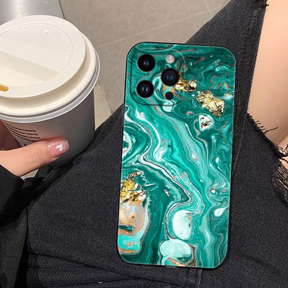 Watercolor Painting Marble Cover Phone Case For iphone Apple 17 AIR 16E 16 15 14 13 12 11 Pro XR Max 8 7 Plus TPU Case Shell