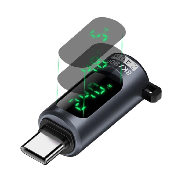 USB C Extension Adapter USB C Adapter with 80Gbps Data Transfer and Real Time Power Display Digital Display Charging