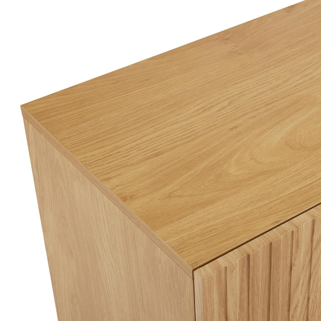 Kredens Komoda 2 Drzwi Metalowe Nogi Design Linii Szafka Wielofunkcyjna Salon/Sypialnia/Korytarze/Kuchnia 100x40x75cm Kolor Naturalnego Drewna