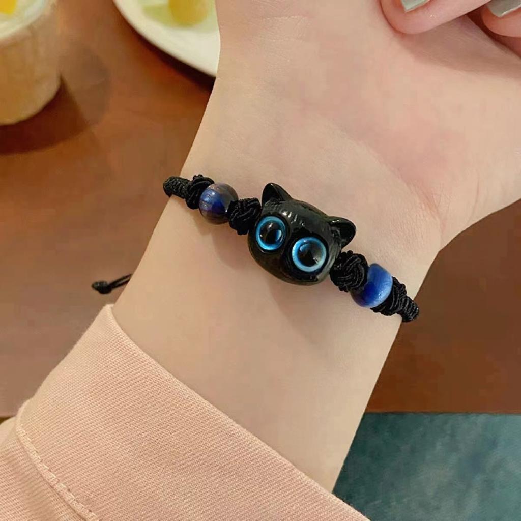 Blue Beaded Chic Bracelet For Couples Copper Material With Plated Finish